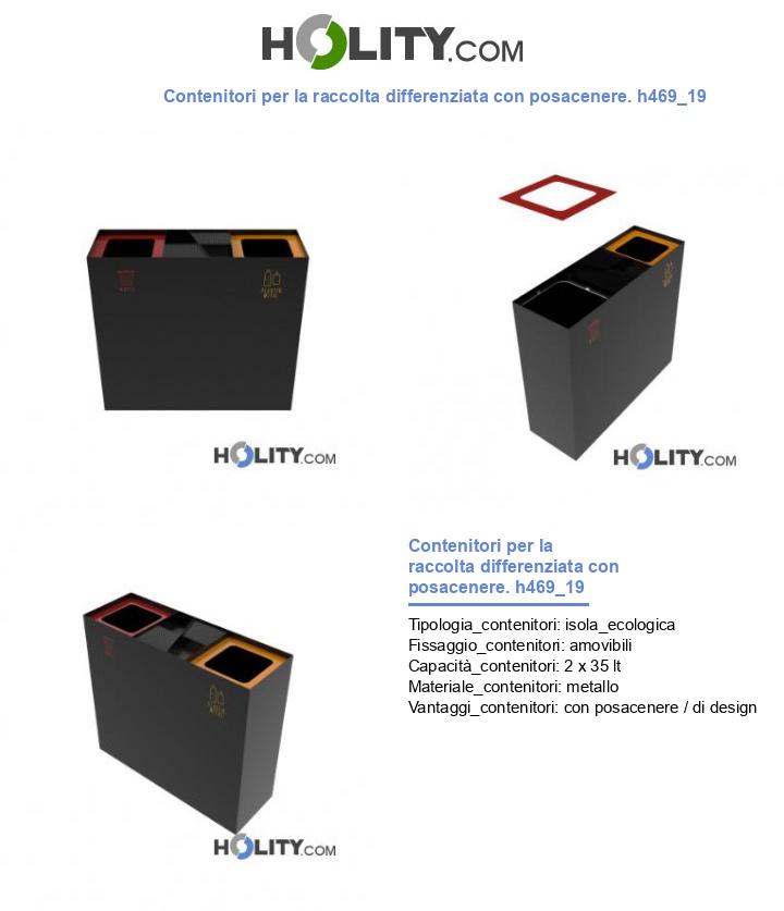 Contenitori per la raccolta differenziata con posacenere. h469_19