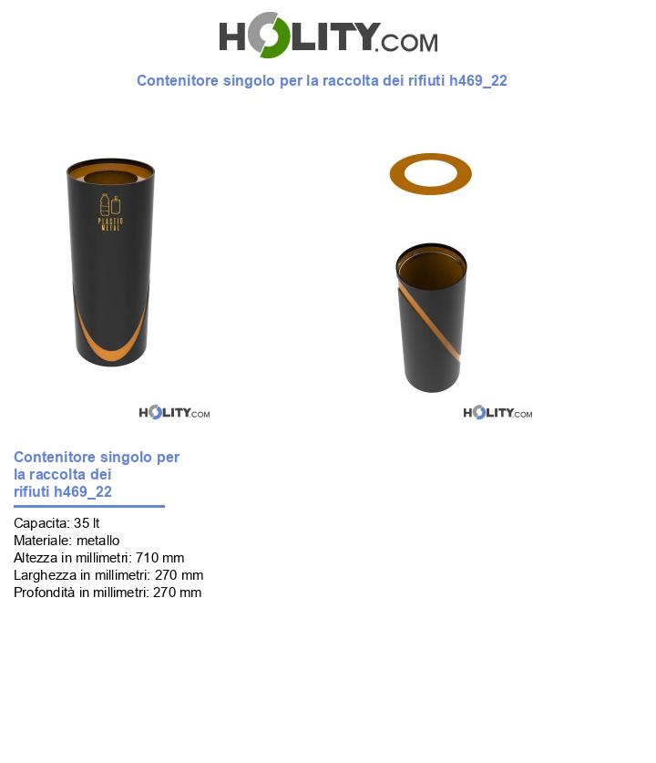 Contenitore singolo per la raccolta dei rifiuti h469_22