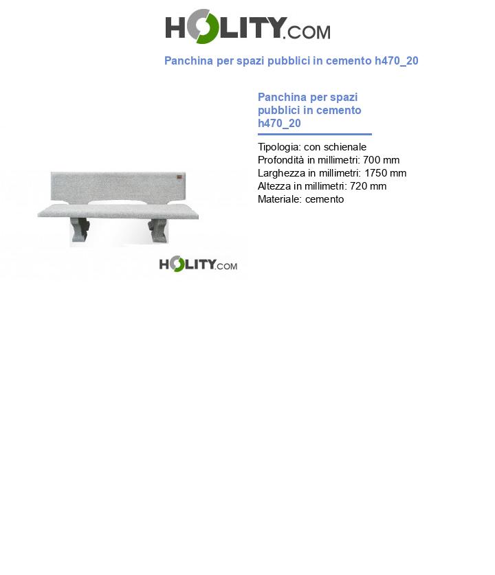 Panchina per spazi pubblici in cemento h470_20
