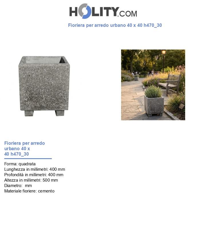 Fioriera per arredo urbano 40 x 40 h470_30