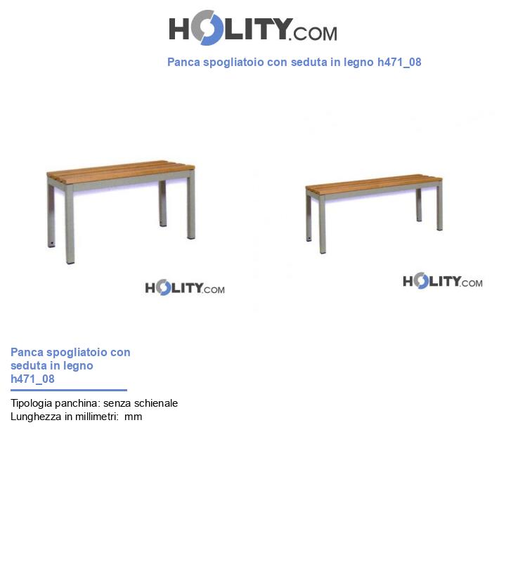 Panca spogliatoio con seduta in legno h471_08