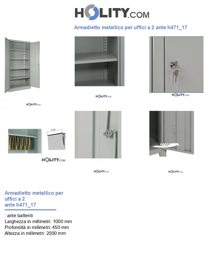 Armadietto metallico per uffici a 2 ante h471_17