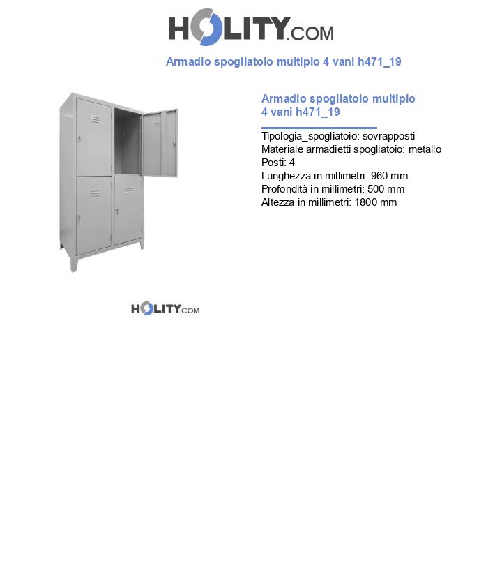 Armadio spogliatoio multiplo 4 vani h471_19