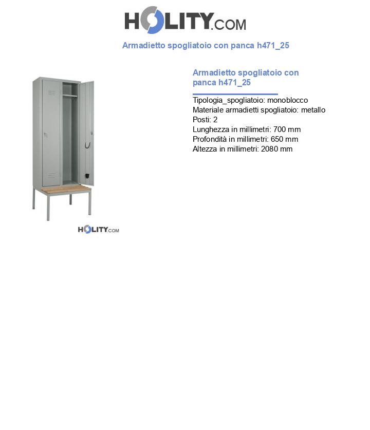 Armadietto spogliatoio con panca h471_25