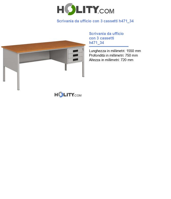 Scrivania da ufficio con 3 cassetti h471_34