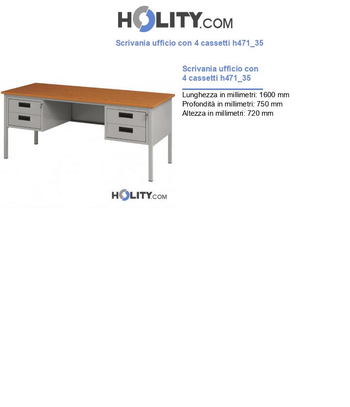 Scrivania ufficio con 4 cassetti h471_35