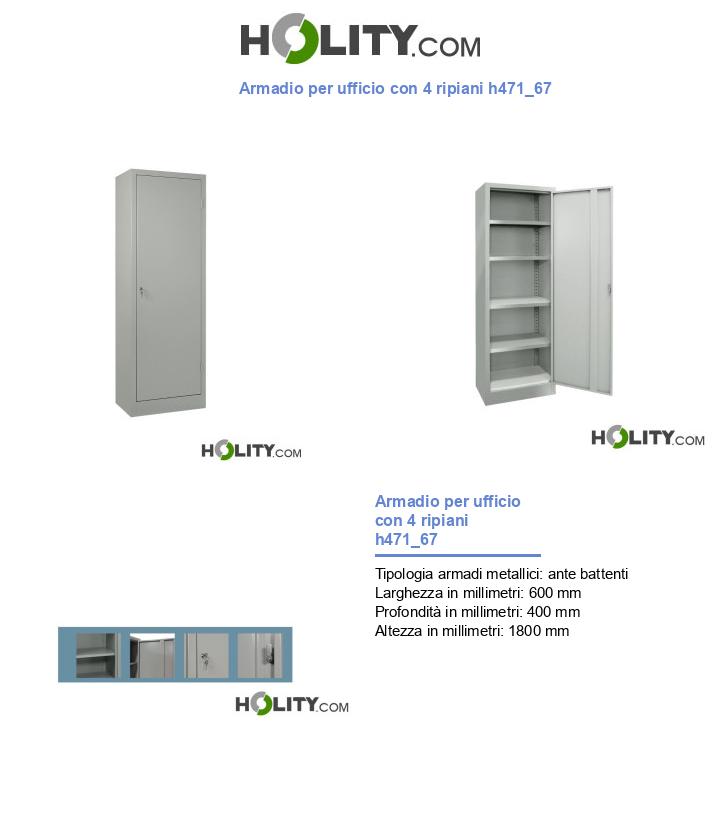 Armadio per ufficio con 4 ripiani h471_67