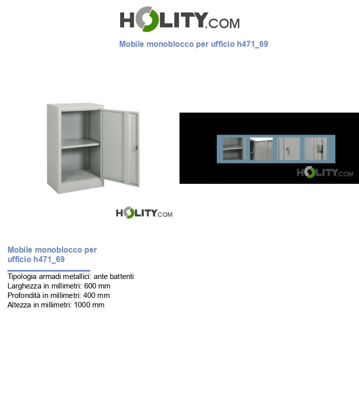 Mobile monoblocco per ufficio h471_69