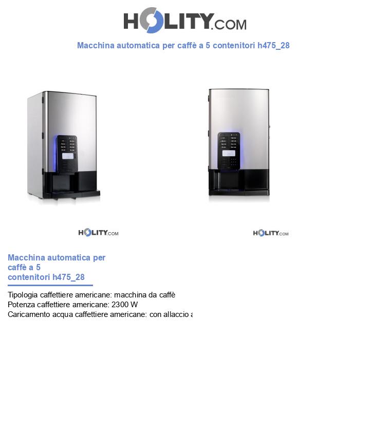 Macchina automatica per caffè a 5 contenitori h475_28