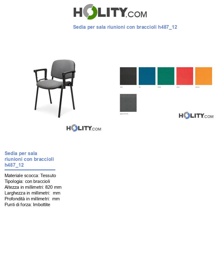 Sedia per sala riunioni con braccioli h487_12