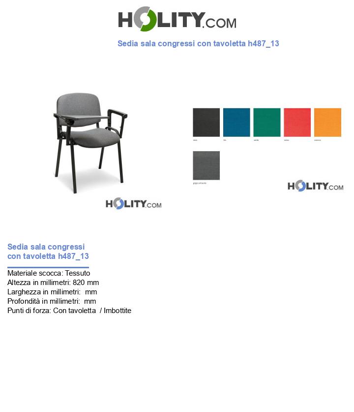 Sedia sala congressi con tavoletta h487_13