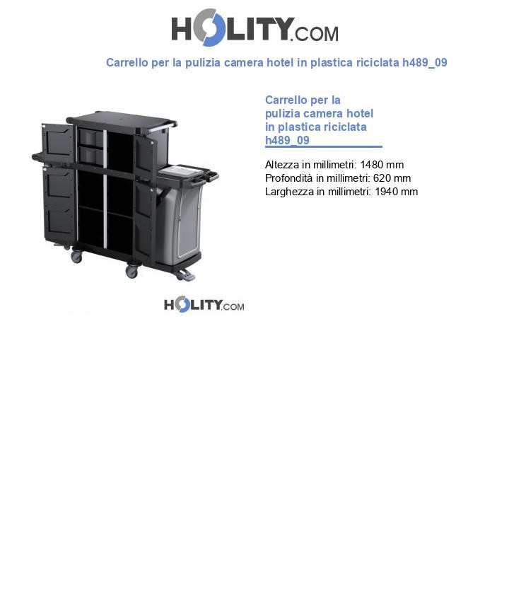 Carrello per la pulizia camera hotel in plastica riciclata h489_09
