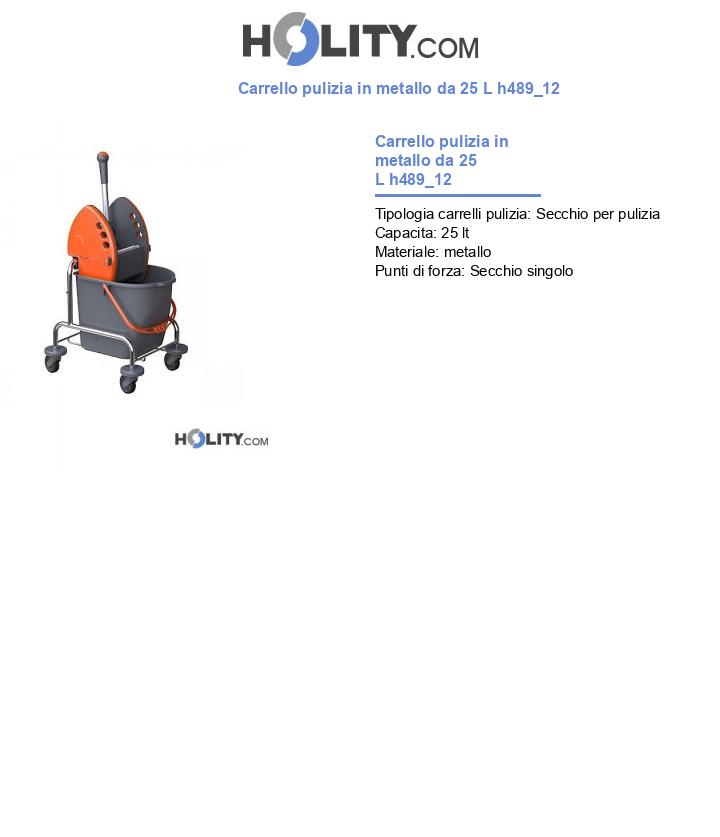 Carrello pulizia in metallo da 25 L h489_12