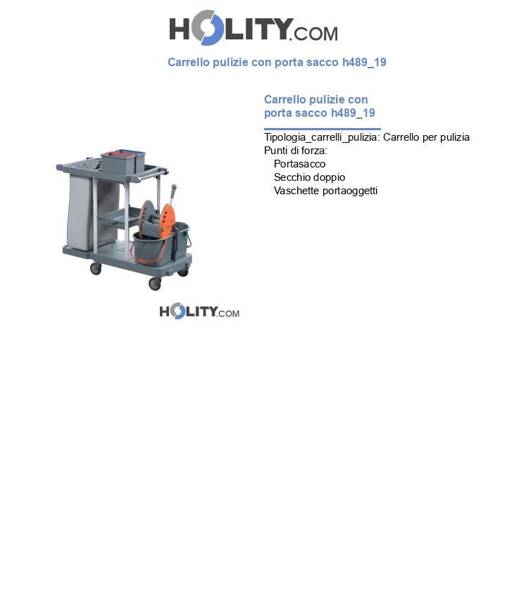 Carrello pulizie con porta sacco h489_19