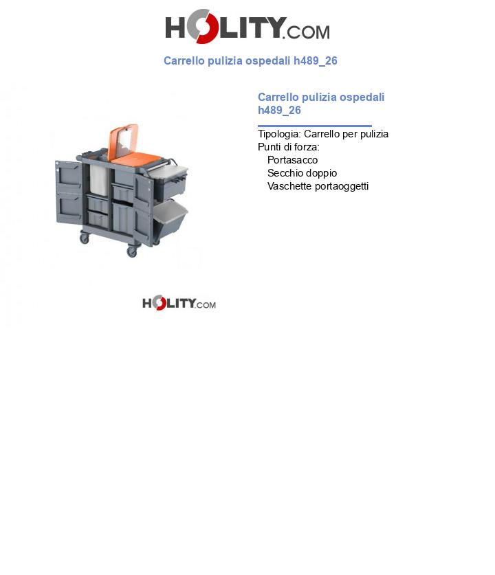 Carrello pulizia ospedali h489_26