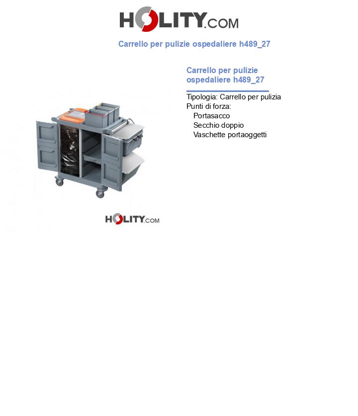 Carrello per pulizie ospedaliere h489_27