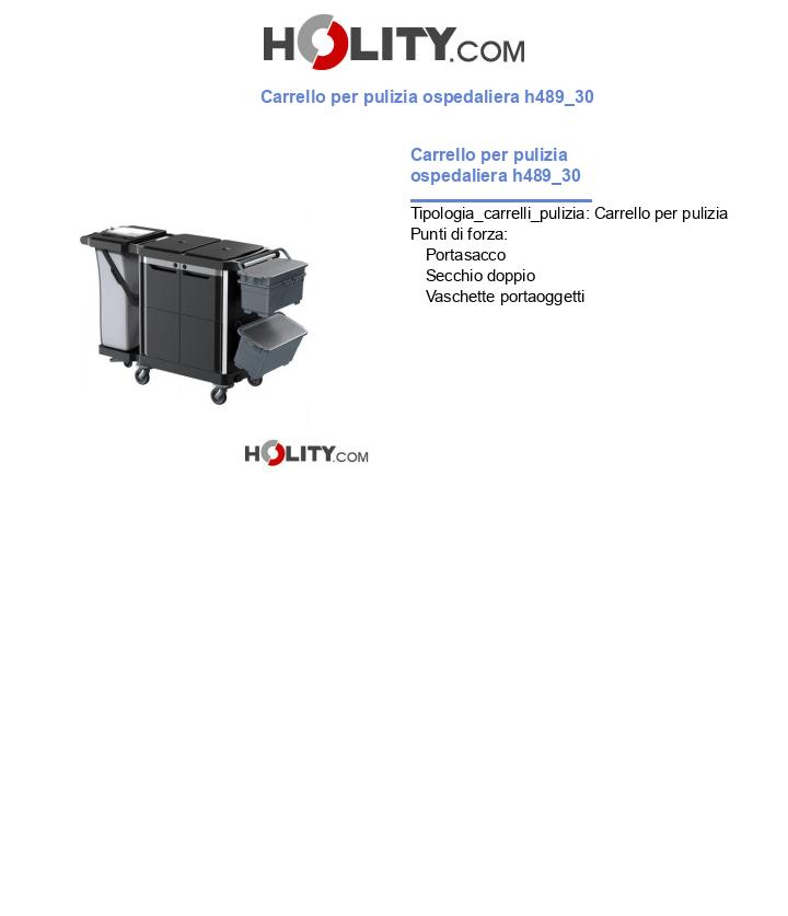 Carrello per pulizia ospedaliera h489_30
