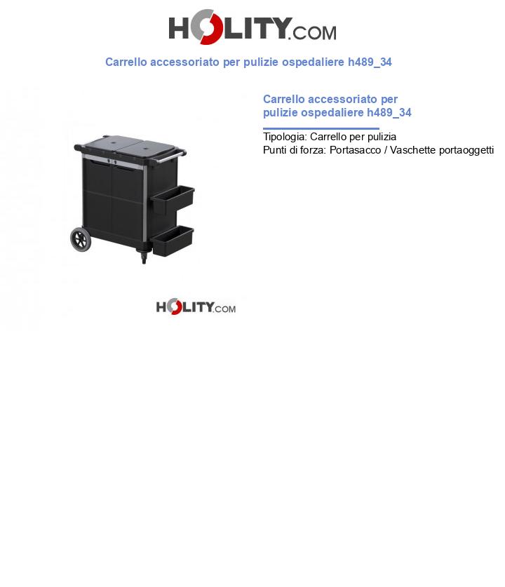 Carrello accessoriato per pulizie ospedaliere h489_34