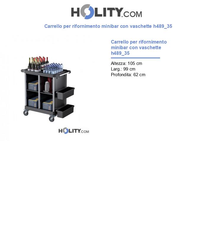 Carrello per rifornimento minibar con vaschette h489_35
