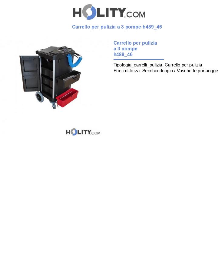 Carrello per pulizia a 3 pompe h489_46