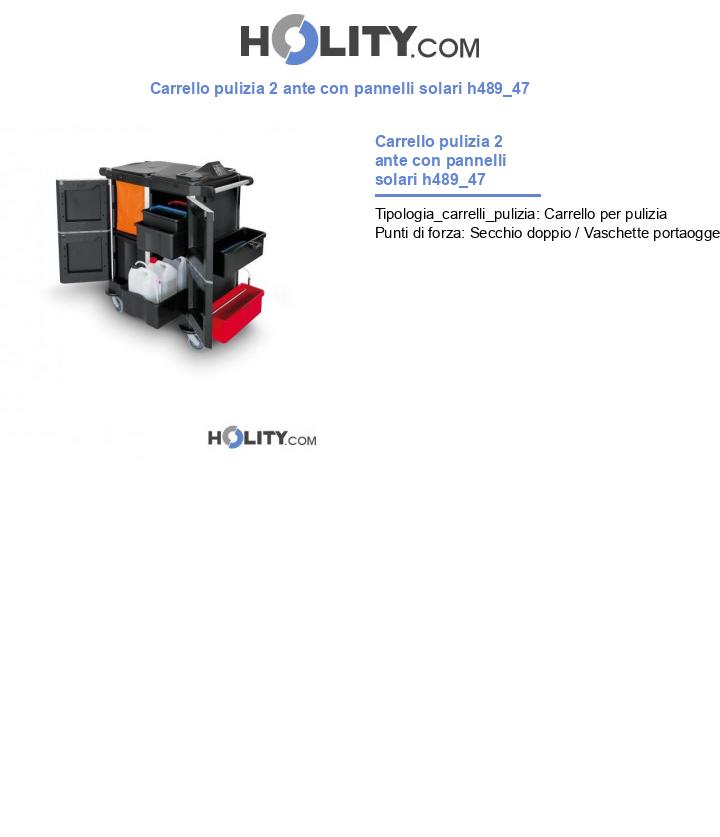 Carrello pulizia 2 ante con pannelli solari h489_47