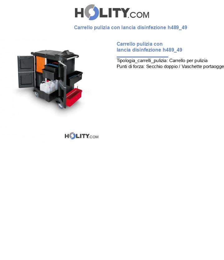 Carrello pulizia con lancia disinfezione h489_49