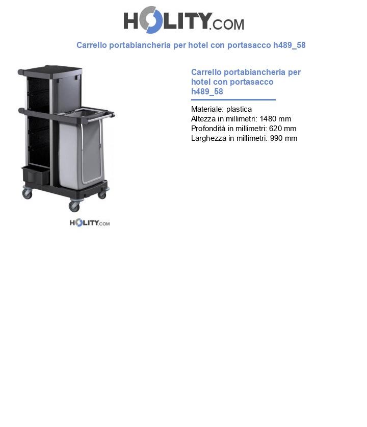 Carrello portabiancheria per hotel con portasacco h489_58
