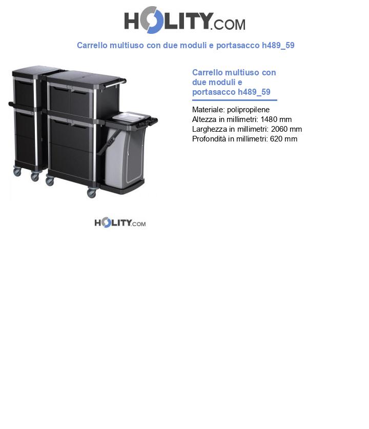 Carrello multiuso con due moduli e portasacco h489_59