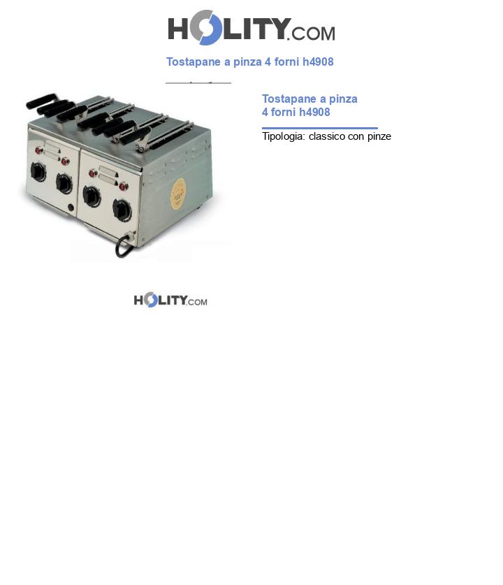 Tostapane a pinza 4 forni h4908