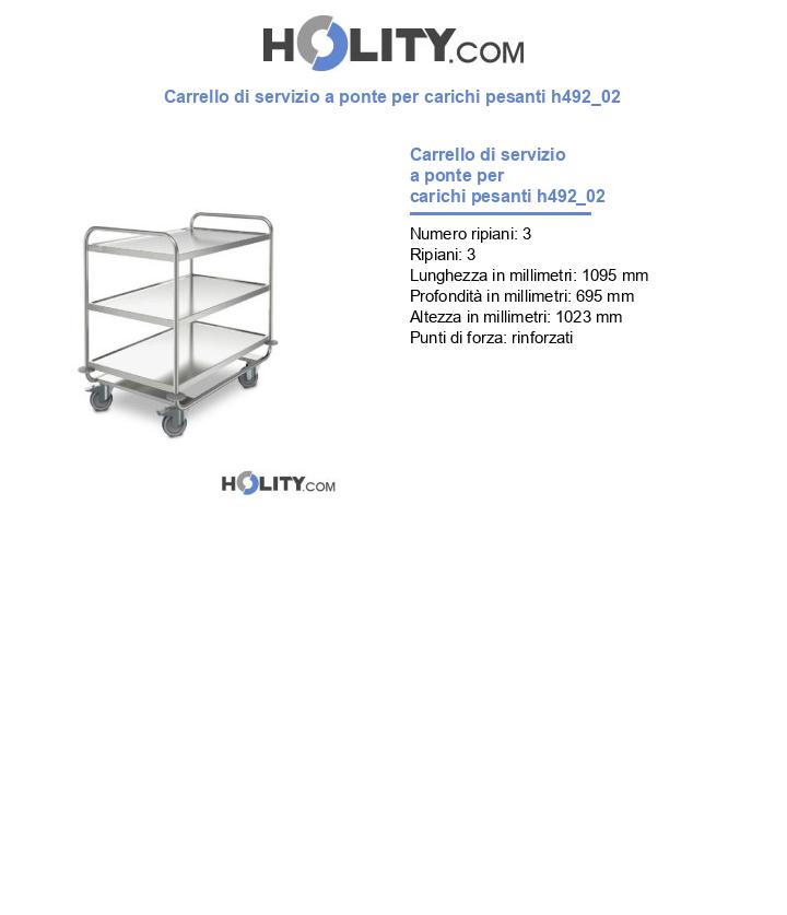 Carrello di servizio a ponte per carichi pesanti h492_02