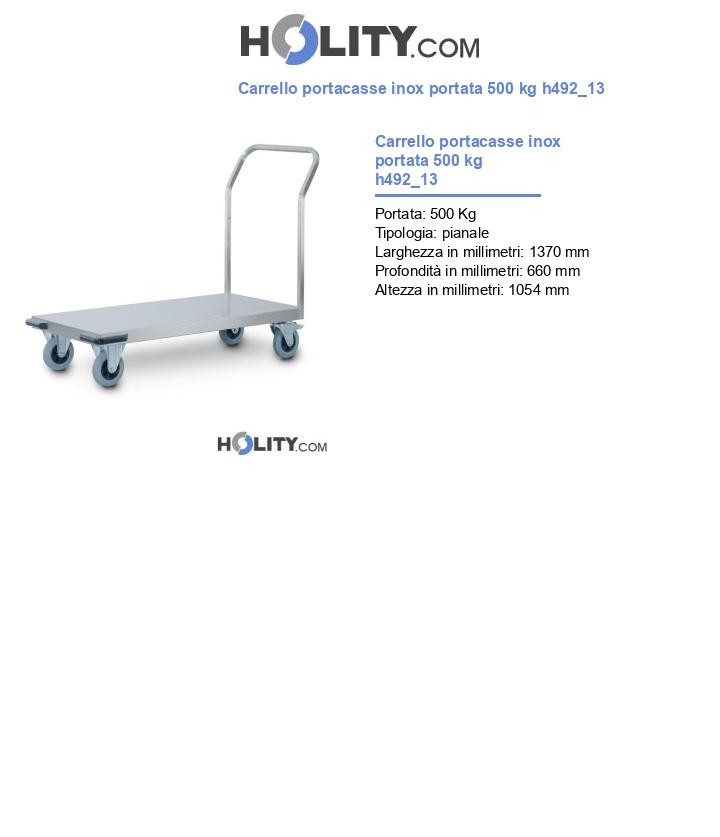 Carrello portacasse inox portata 500 kg h492_13