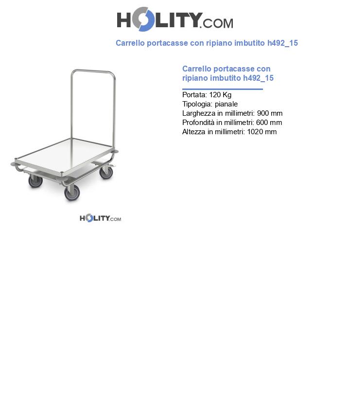 Carrello portacasse con ripiano imbutito h492_15