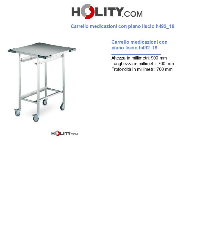Carrello medicazioni con piano liscio h492_19