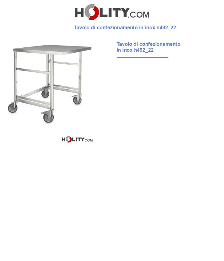 Tavolo di confezionamento in inox h492_22