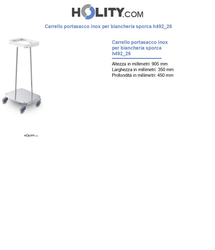Carrello portasacco inox per biancheria sporca h492_26