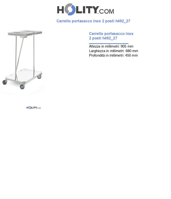 Carrello portasacco inox 2 posti h492_27