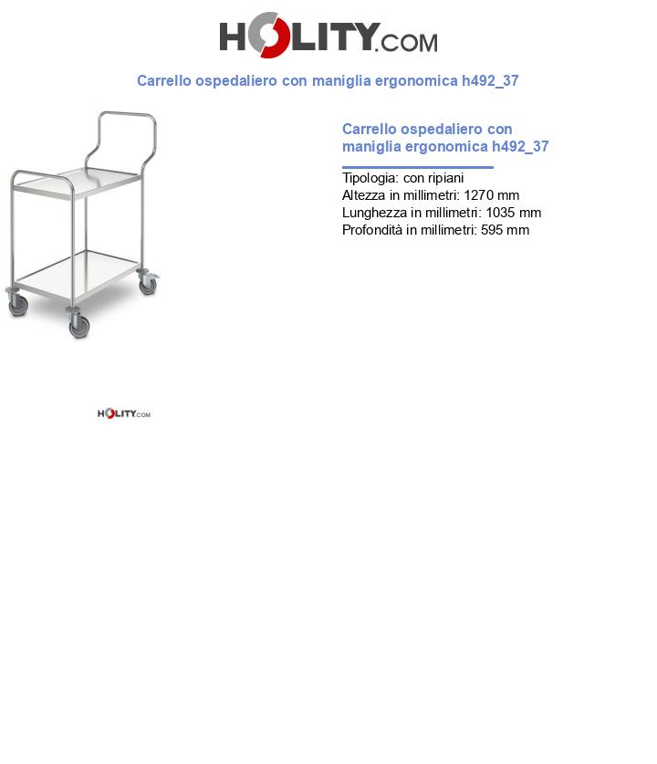 Carrello ospedaliero con maniglia ergonomica h492_37
