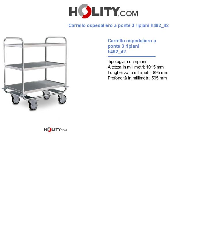 Carrello ospedaliero a ponte 3 ripiani h492_42
