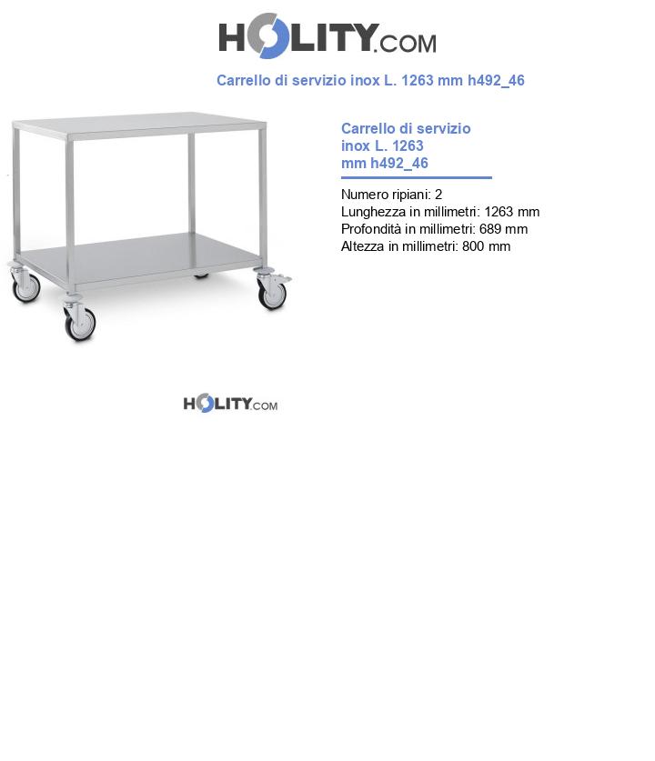 Carrello di servizio inox L. 1263 mm h492_46