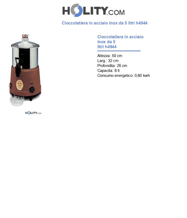 Cioccolatiera in acciaio inox da 5 litri h4944
