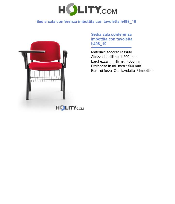 Sedia sala conferenza imbottita con tavoletta h498_10