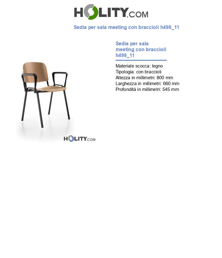 Sedia per sala meeting con braccioli h498_11