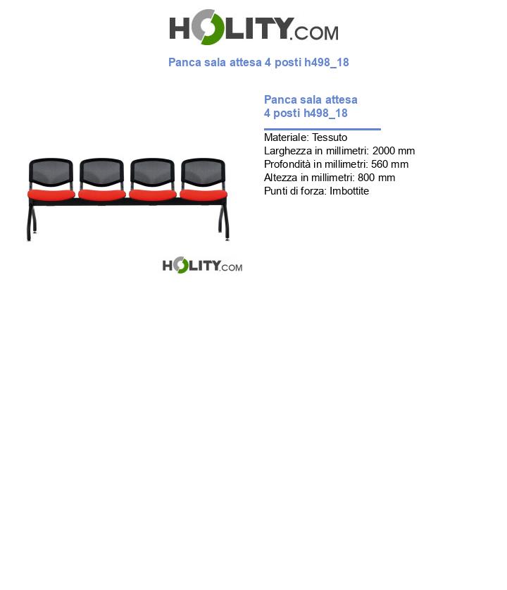 Panca sala attesa 4 posti h498_18
