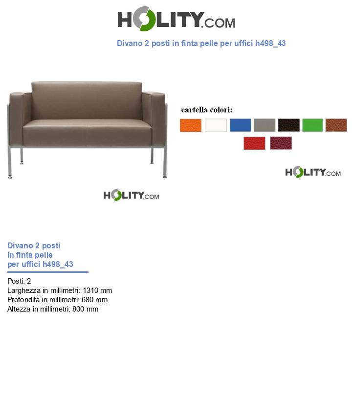 Divano 2 posti in finta pelle per uffici h498_43