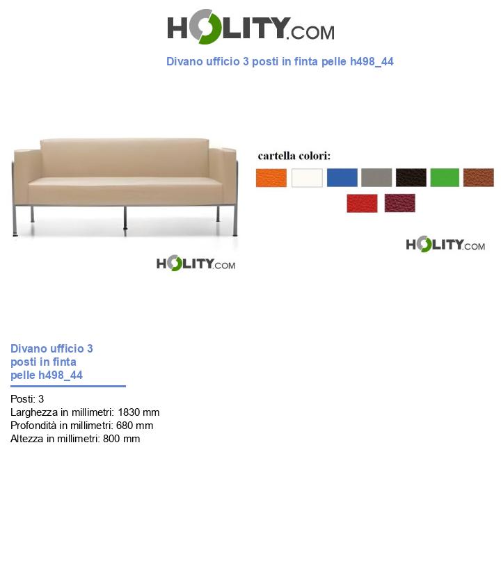 Divano ufficio 3 posti in finta pelle h498_44