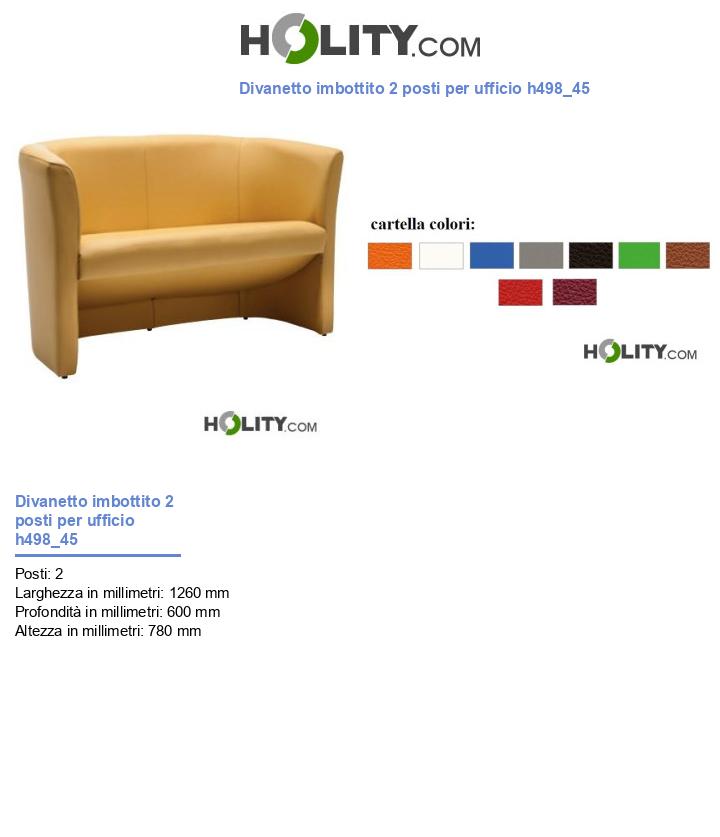 Divanetto imbottito 2 posti per ufficio h498_45