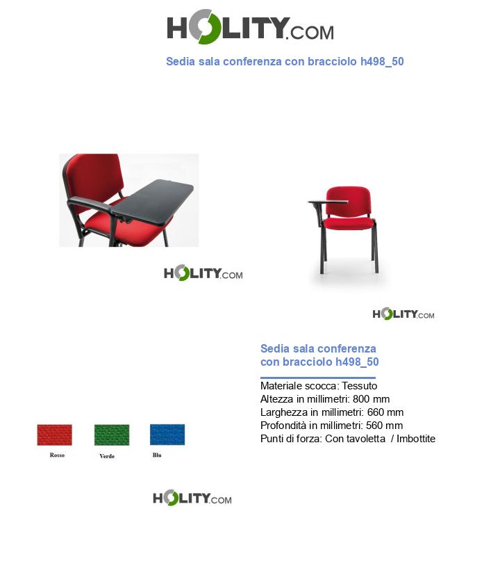 Sedia sala conferenza con bracciolo h498_50