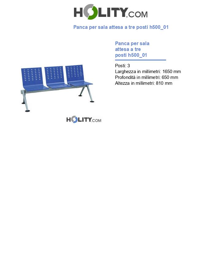 Panca per sala attesa a tre posti h500_01