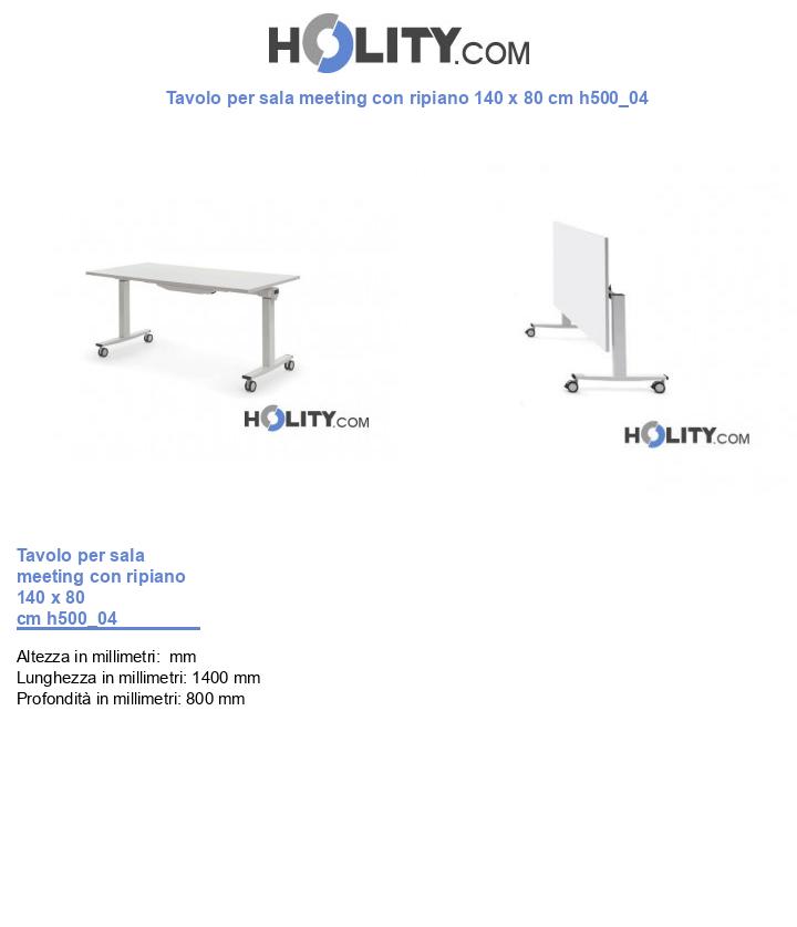 Tavolo per sala meeting con ripiano 140 x 80 cm h500_04