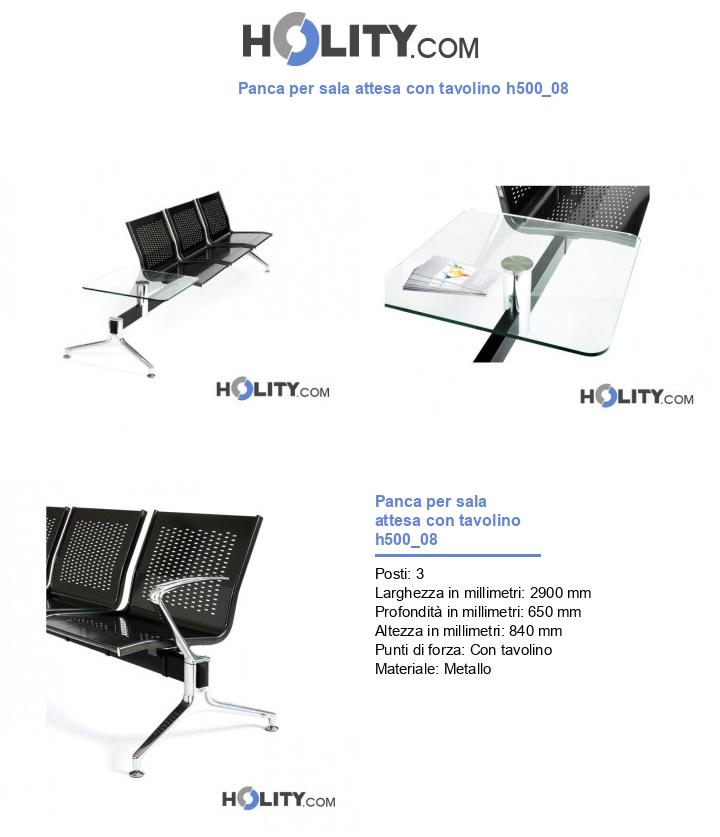 Panca per sala attesa con tavolino h500_08